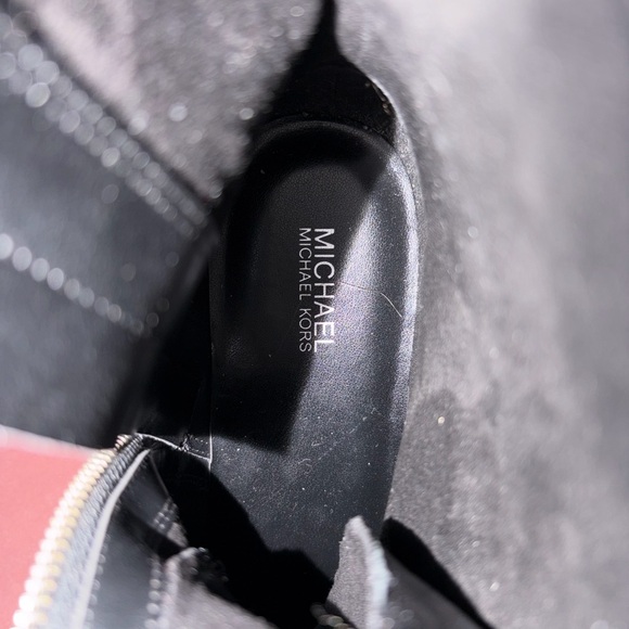 Michael Kors Black Leather Combat Boots - Picture 5 of 6